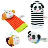 2 pcs.  Animal Baby Socks and Wrist Strap With Rattle