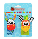 2 pcs.  Animal Baby Socks and Wrist Strap With Rattle