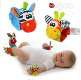 2 pcs.  Animal Baby Socks and Wrist Strap With Rattle Offer