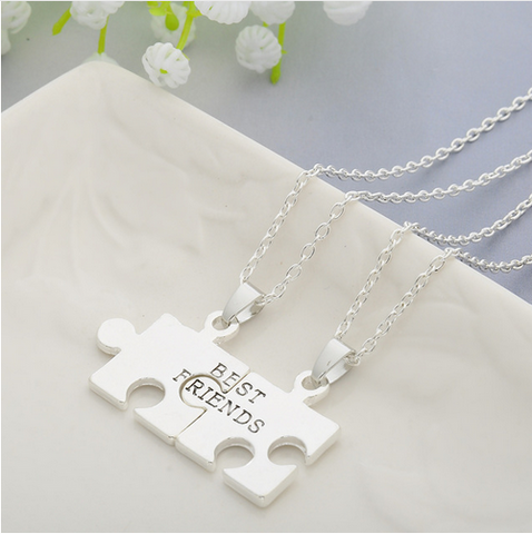 2pcs Puzzles Pendant Best Friends Forever Necklace