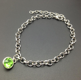 12 Birthstone Single Crystal Charm Link Chain Bracelet