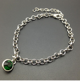 12 Birthstone Single Crystal Charm Link Chain Bracelet