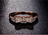 Gold And White Gold Plated Bow Knot Rings