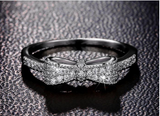 Gold And White Gold Plated Bow Knot Rings