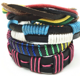 4pcs 1 Set Punk Genuine Wrap Leather Bracelets Men Offer