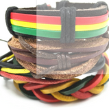 4pcs 1 Set Punk Genuine Wrap Leather Bracelets Men Offer