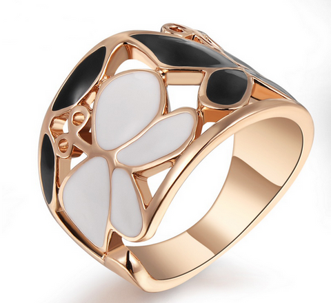 Elegant Butterfly Rose Gold Plated Ring For Women Offer