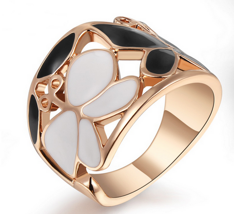 Elegant Butterfly Rose Gold Plated Ring For Women