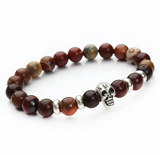 Lava Stone and Tiger Eye Calavera Bracelets