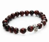 Lava Stone and Tiger Eye Calavera Bracelets