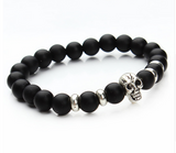 Lava Stone and Tiger Eye Calavera Bracelets