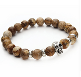 Lava Stone and Tiger Eye Calavera Bracelets