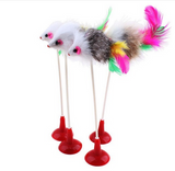 Feather False Mouse Bottom Sucker Playing Toys for Cats and Dogs Offer