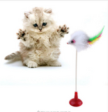 Feather False Mouse Bottom Sucker Playing Toys for Cats and Dogs Offer