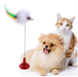 Feather False Mouse Bottom Sucker Playing Toys for Cats and Dogs Offer