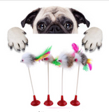 Feather False Mouse Bottom Sucker Playing Toys for Cats and Dogs Offer
