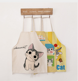 Cartoon Cat Printed Cooking Aprons