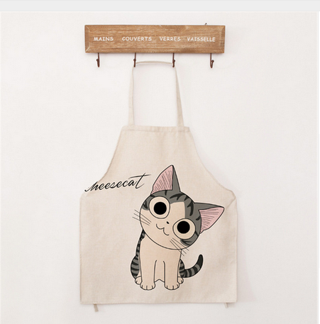 Cartoon Cat Printed Cooking Aprons