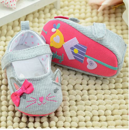 Cute Cat Pattern Kids Soft Sole Shoes Offer