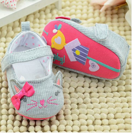 Cute Cat Pattern Kids Soft Sole Shoes