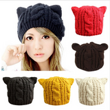 Cat Ear Hand Knitted Beanies