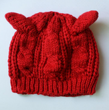 Cat Ear Hand Knitted Beanies