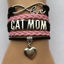 Love Cat Mom Heart Bracelet