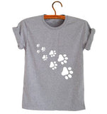 Cat paws women's t-shirt gray white