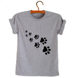 Cat Lovers Paw Prints T-Shirt for Women