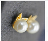 Cute Pearl Cat Head Stud Earrings Offer