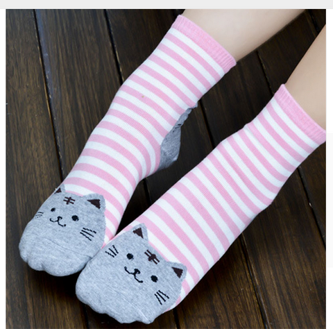 3D Cat Footprints Cotton Socks Offer