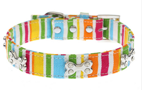 Colorful Canvas Pet Dog Collar