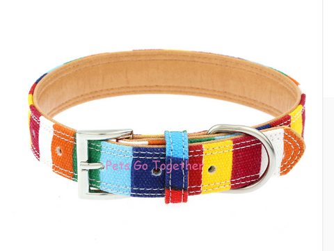 Colorful Canvas Pet Dog Collar Free Plus