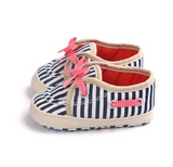 Cotton Bow Butterfly Striped Princess Shoes