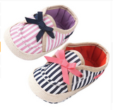 Cotton Bow Butterfly Striped Princess Shoes