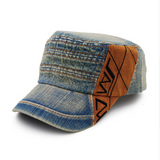 Unisex Patchwork Colors Cotton Flat Military Hat