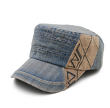 Unisex Patchwork Colors Cotton Flat Military Hat