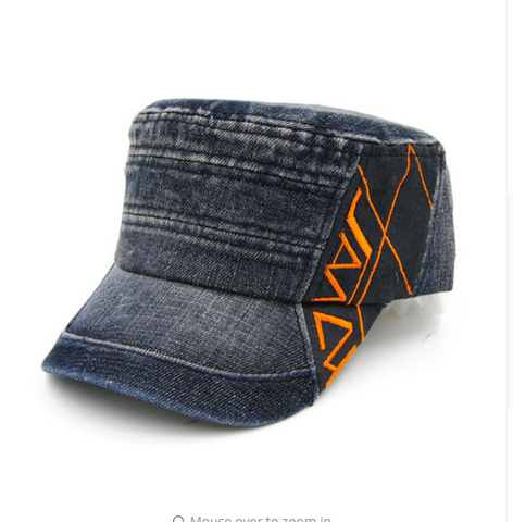 Unisex Patchwork Colors Cotton Flat Military Hat