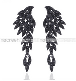 4 Colors Eagle Crystal Bridal Drop Long Earrings with Stones for Women Silver Plated