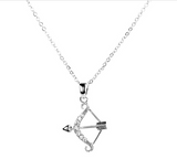 Cubic Zircon Bow and Arrow Necklace