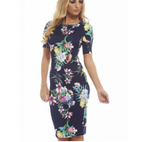 Designer Elegant Floral Print Dress for Work, Business, Casual or Party