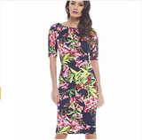 Designer Elegant Floral Print Dress for Work, Business, Casual or Party