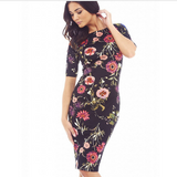 Designer Elegant Floral Print Dress for Work, Business, Casual or Party