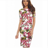 Designer Elegant Floral Print Dress for Work, Business, Casual or Party