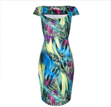 Designer Elegant Floral Print Dress for Work, Business, Casual or Party