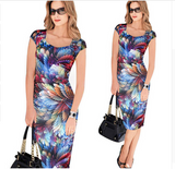 Designer Elegant Floral Print Dress for Work, Business, Casual or Party
