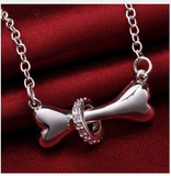 Dog Bone Collar Pendant Necklace for Dog Lovers
