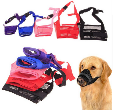 Pet Breathable Nylon Material Adjustable Mask Anti Bark & Bite