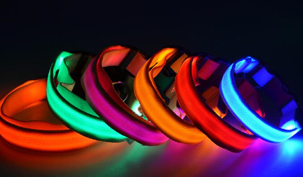 LED Pet Dog Collar, Night Safety Flashing Glow In The Dark