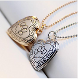 Dog Paw Print Photo Frames Locket Necklaces